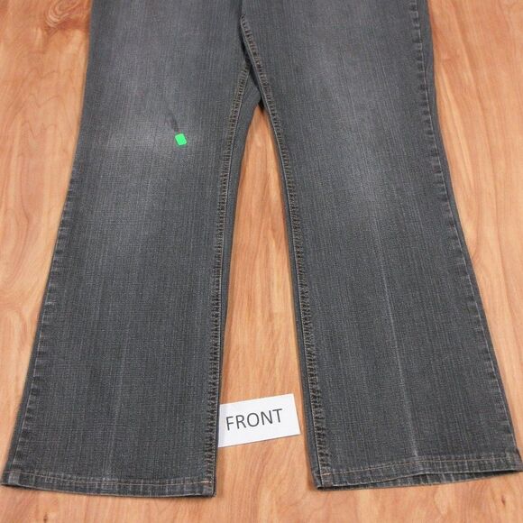 COLDWATER CREEK Natural Waist Bootcut Jeans Sz 16 Wide Leg Black Denim H17600 - Picture 6 of 16